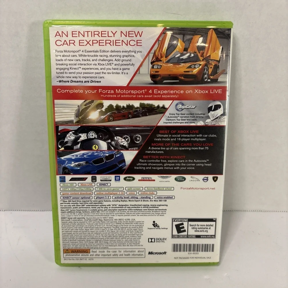 Forza Motorsport 4 Microsoft Xbox 360 Essentials Edition 2011 No Manual